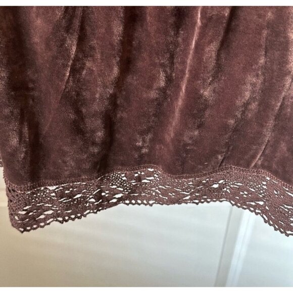 BCBGMaxAzria Brown Velvet & Lace Skirt P/M - Picture 2 of 3